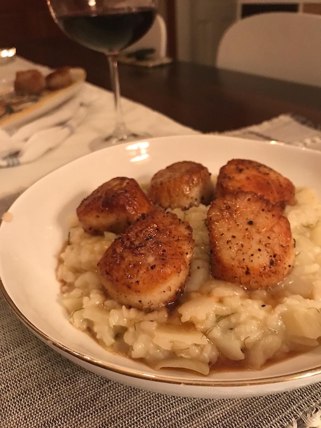 Seared Scallops and Fennel Risotto Mind in the Butter